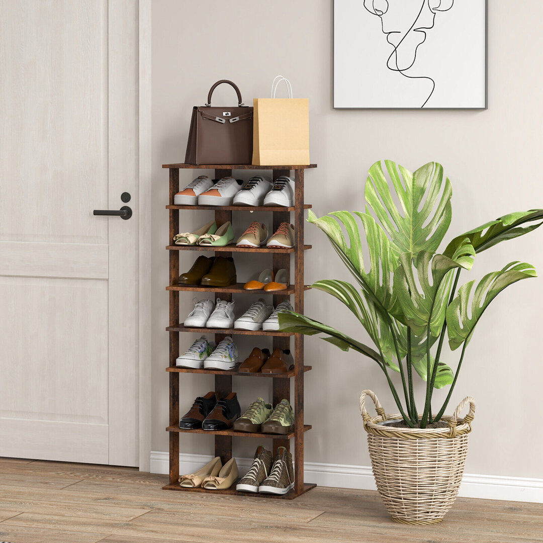 Borough Wharf 14 Pair Shoe Rack Brown 14