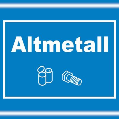 HB-Druck Altmetall Mülltrennung Schild Text Symbol Blech Dose Schraube waagerecht A3 (297x420mm)