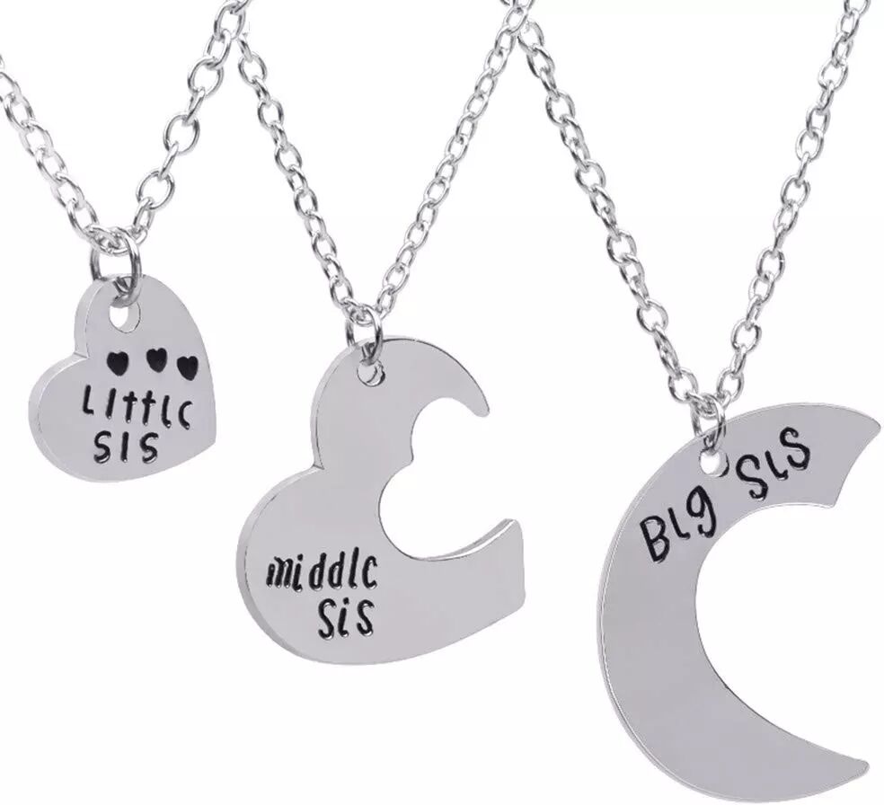 INF Collier à pendentifs 3 pièces pour sœurs