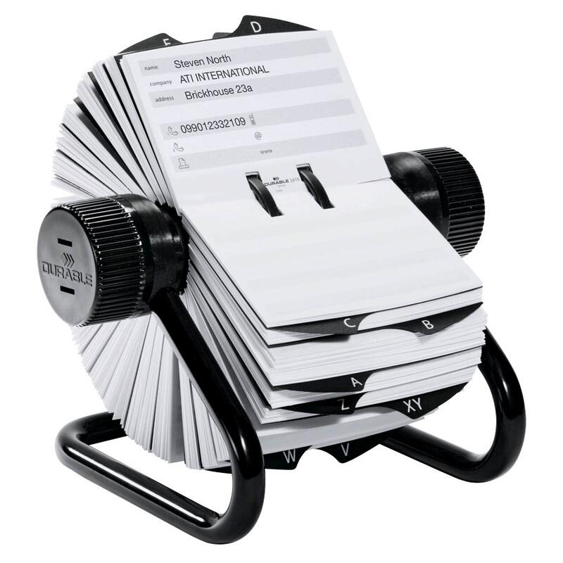 DURABLE Telefon-/Adress-Rollkartei schwarz, für 500 Adress,- Telefonkarten 248201