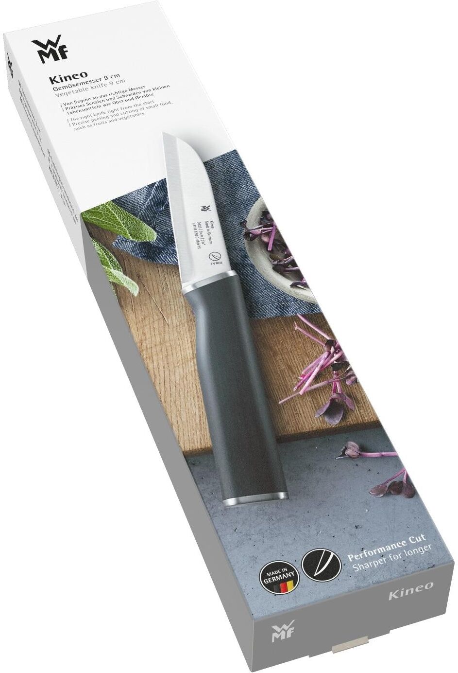 Gemüsemesser WMF "WMF Gemüsemesser Kineo 20 cm Schwar", schwarz, Stahl, Kochmesser, Gemüsemesser, Glatter Schliff schwarz Einheitsgröße