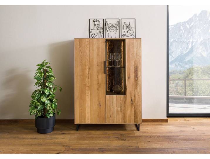 Highboard Wildeiche 103x43x145 natur geölt LINDAU #16