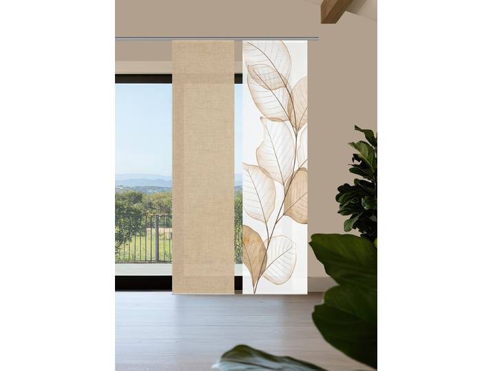 Schiebevorhang Yule 60 x 260 x 1cm Beige/Beige 2er Set