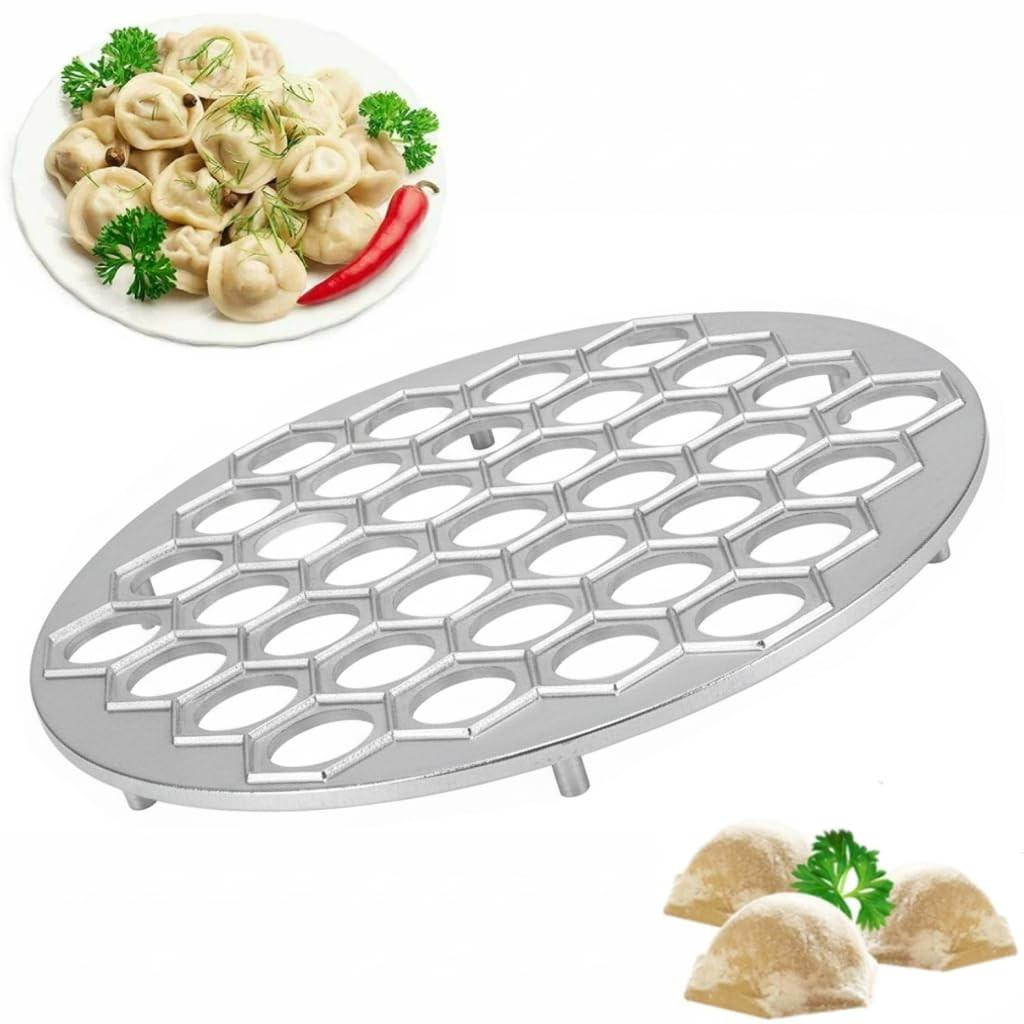 Omgoods Ravioli Maker Aluminium Dumpling Maker Pelmeni-vorm met 37 gaten