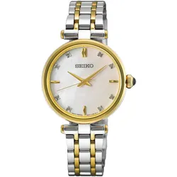 Seiko Classic Perlmutt Quarz 29 mm Bicolor Damenuhr HGH007P1