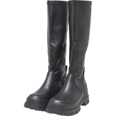 Stiefel BUFFALO "Buffalo aspha sock hi", Damen, Gr. 36, schwarz, Kunstfaser, unifarben, Schuhe Stiefel
