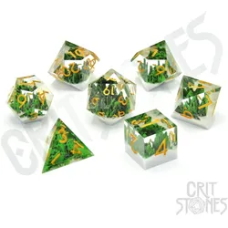 Glass Staff RPG-Würfelset: Resin – Sharp Edge – Verdant Valley (7)