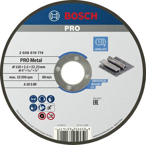 Bosch Accessories Standard for Metal 2608619774 Trennscheibe gerade 150mm Metall