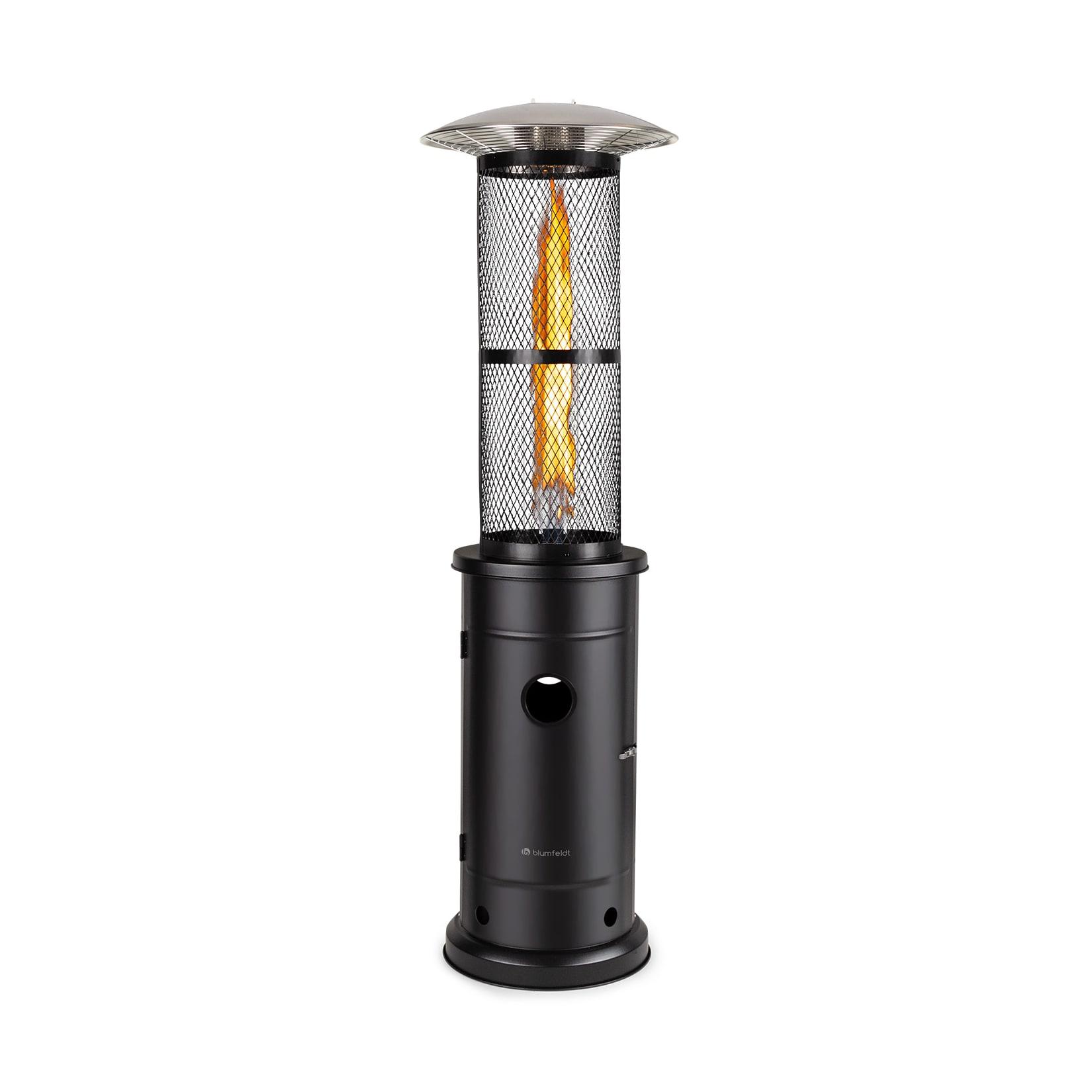 Goldflame Terrassenheizstrahler Gasheizer 11,2 kW Temperglas mobil Edelstahl Schwarz