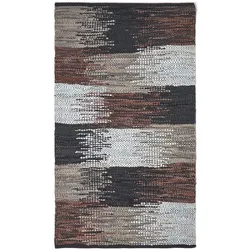 LEDERTEPPICH gewebt mit abstraktem Muster 90/150 cm