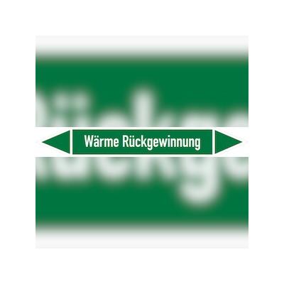 Rohrleitungskennzeichen Wärme Rückgewinnung - 270x37 mm Folie selbstklebend