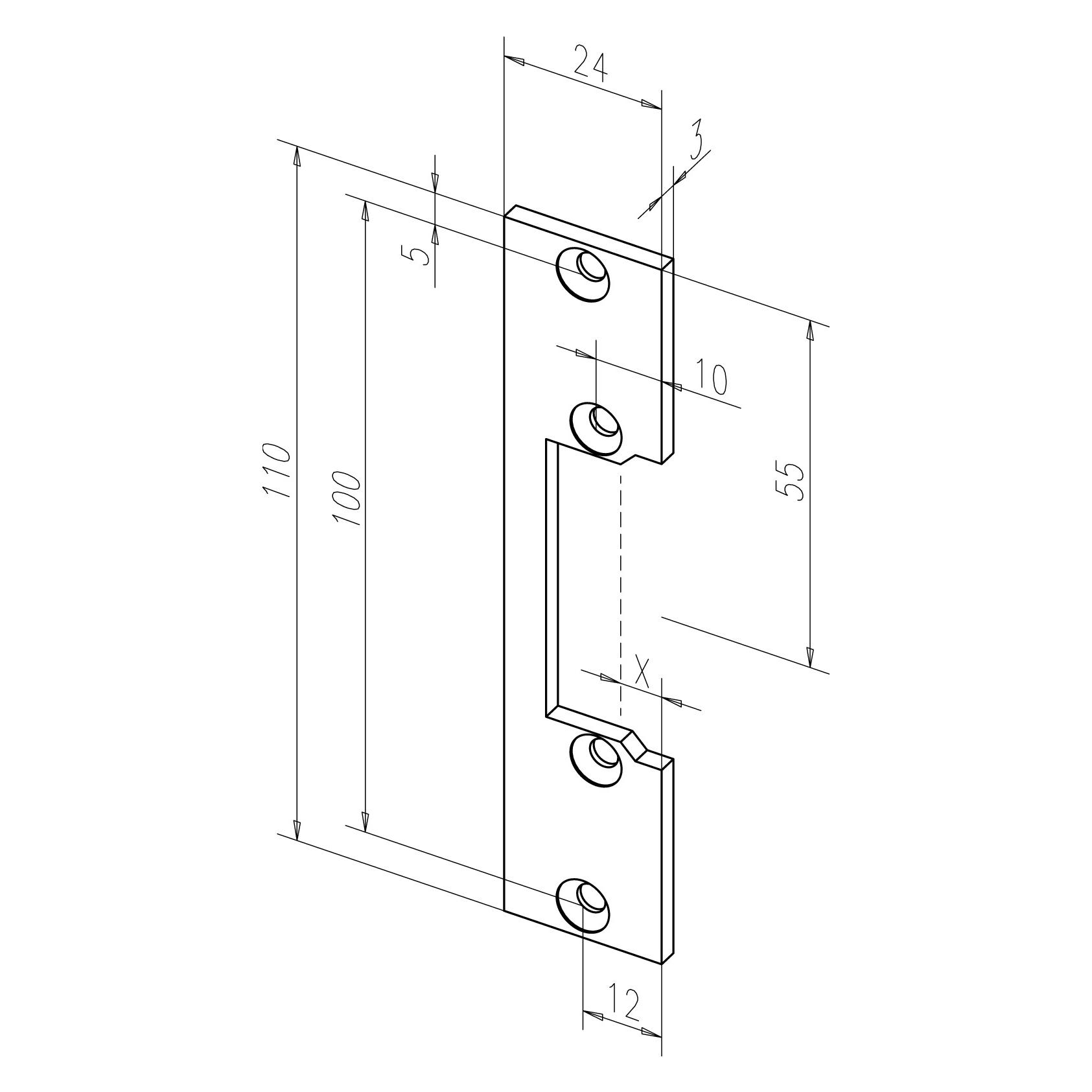 Assa Abloy FF SCHLIESSBLECH KL 10 -------10635-01110MM EST UNIVERSAL (Schliessblech) (-------10635-01)
