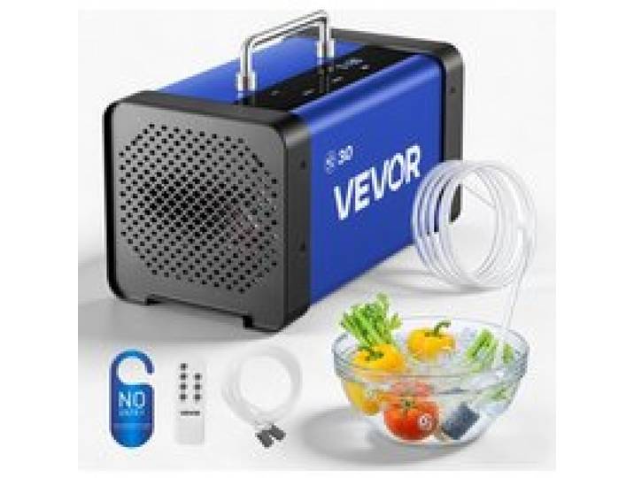 VEVOR Ozongenerator 30000mg/h, Industrielles Ozongerät mit 15s Startverzögerung Wasser-Ozonisierung & Fernbedienung, Ozonisator für Max. 250㎡, Ozon-Luftreiniger gegen Gerüche für Auto Hotel Wohnung