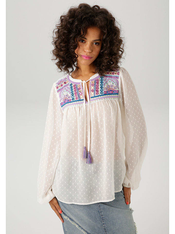 Aniston Bluse in Weiß - 40