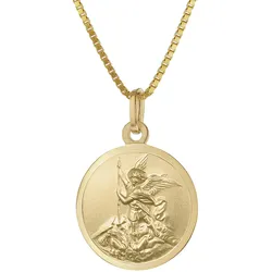 trendor 41428 Erzengel Michael Anhänger Gold 333 an goldplattierter Kette, 45 cm