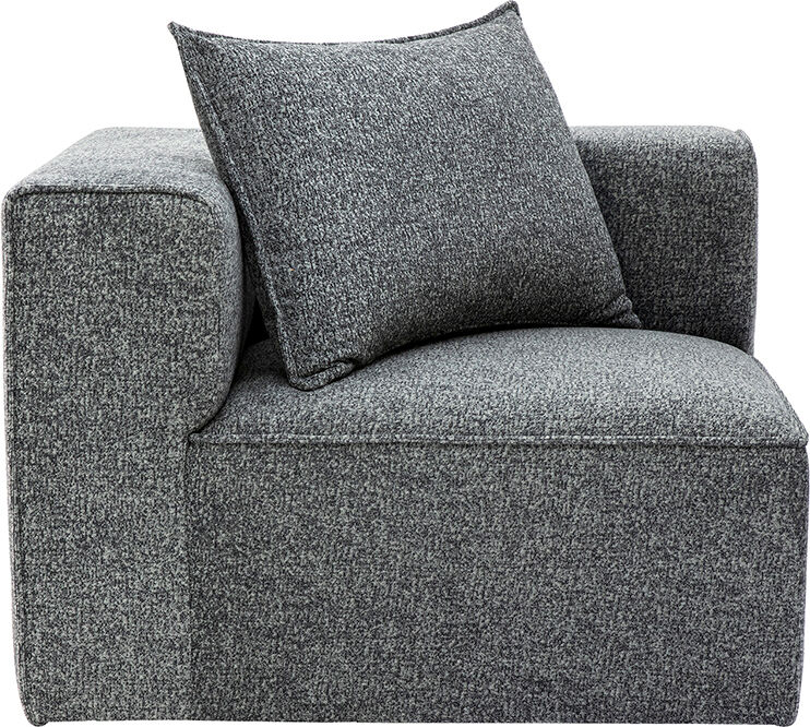Miliboo Linkes Eckmodul für Ecksofa in dunkelgrauem melierten Stoff KERRY