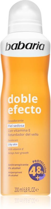 Babaria Deodorant Double Effect spray anti-transpirant pour ralentir la repousse des poils 200 ml