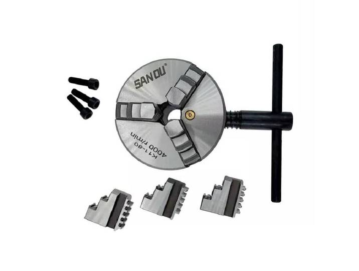 SANOU K11 80mm 3 mâchoires tour mandrin manuel auto-centrant métal K11-80 tour mandrin avec mâchoires tournant machines-outils accessoires