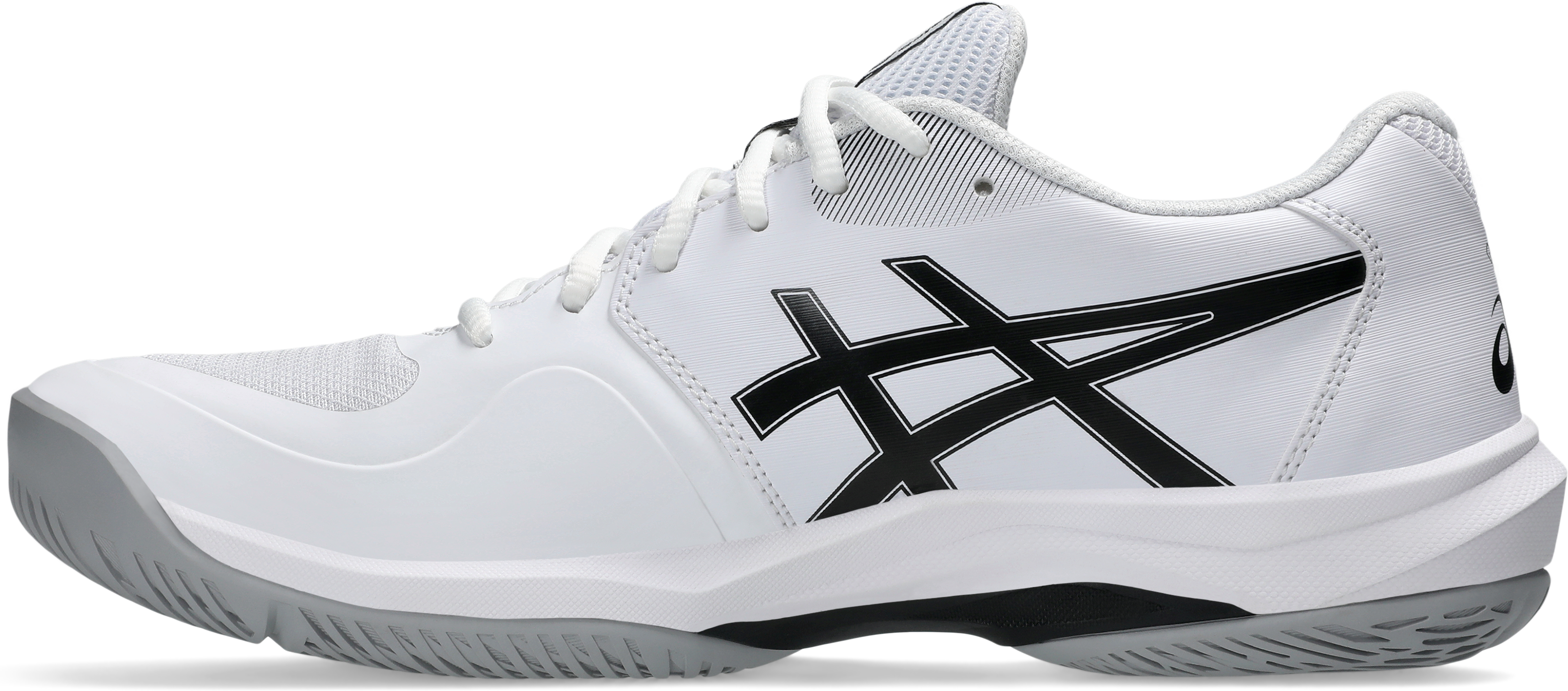 Tennisschuh ASICS "GAME FF", Herren, Gr. 46,5, schwarz-weiß (weiß, schwarz), Textil, Schuhe Tennisschuh, Multicourt-Schuh, Allcourt-Schuh