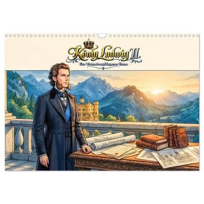 König Ludwig II. - Der Visionär auf Bayerns Thron (Wandkalender 2027 DIN A3 quer), CALVENDO Monatskalender
