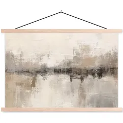 POSTER MIT MAGNETLEISTEN Moderne Kunst - Abstrakt - Beige Magnetleiste 120x80 cm