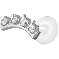 PTFE Labret mit Innengewinde + Titan-Aufsatz KRONE