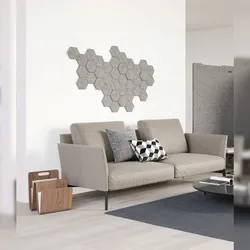 bümö® Akustik Waben Set (12-tlg) - Wandbild aus Akustikvlies in grau meliert