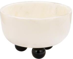 Storied Home Marble Resin Bowl with Ball Feet