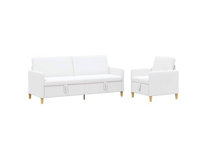 Coespram Sofa Set mit Stauraum 2-teilig Couch Garnitur Weiß Praktisches Polstermöbel Set für Wohnzimmer und Gästezimmer mit klappbarem Stauraum sowie abnehmbaren Kissenbezügen.