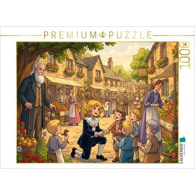 CALVENDO Puzzle Cedric gewinnt die Herzen des Dorfes | 1000 Teile Lege-Größe 64x48cm Foto-Puzzle für glückliche Stunden