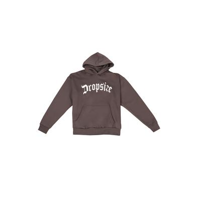 Rundhalspullover DROPSIZE "Dropsize HEAVY LOGO DESIGN HOODIE", Herren, Gr. M, braun, 70% Baumwolle, 30% Polyester, mehrfarbig, oversize, ohne Ausschnitt, Pullover Rundhalspullover