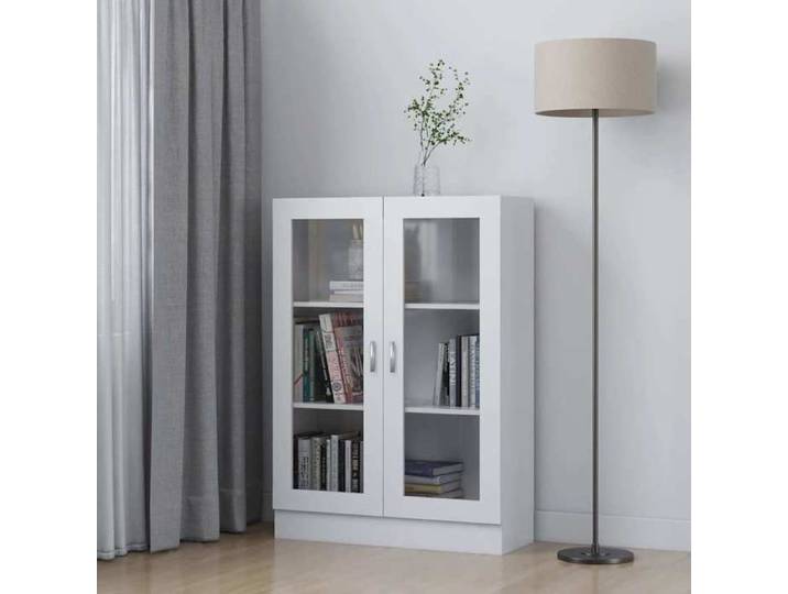 Armoire à vitrine Blanc 82 5x30 5x115 cm Bois d'ingénierie - Cadre durable - design élégant(16410)