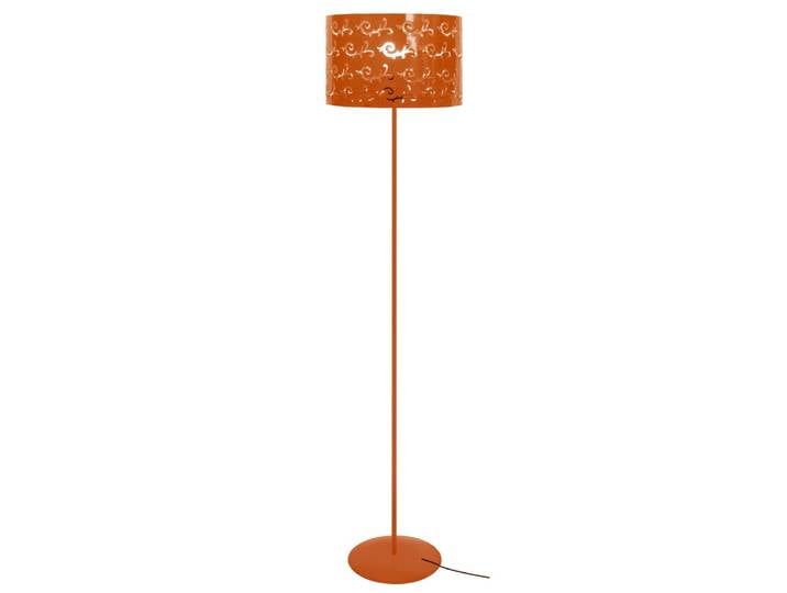 Lampadaire métal orange abat-jour orange