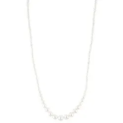 PERLEA Collier Süßwasserzucht- perlen 3,5-8,5mm Silber rhodiniert