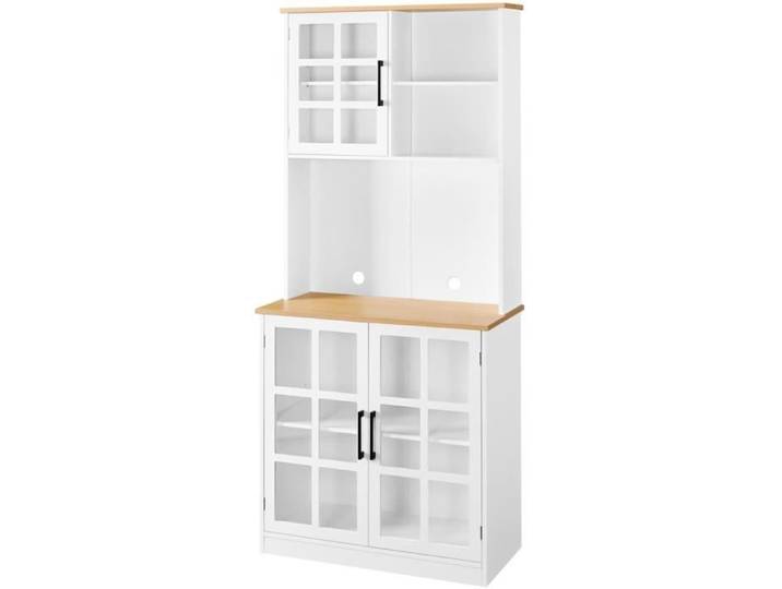 YAHEETECH Buffet de Cuisine Armoire de Cuisine Meuble Salle à Manger Haut Buffet Salon Rangement Étagère Réglable 80×37×183 cm MDF