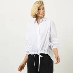 ANNA VON GRIESHEIM Bluse, langarm Hemdblusenkragen verdeckte Knopfleiste oversized