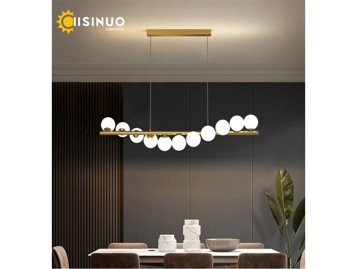 Ligne boule de verre pendentif lumières nordique LED plafonnier suspendu économe en énergie avec cordon réglable pour salle à manger salon