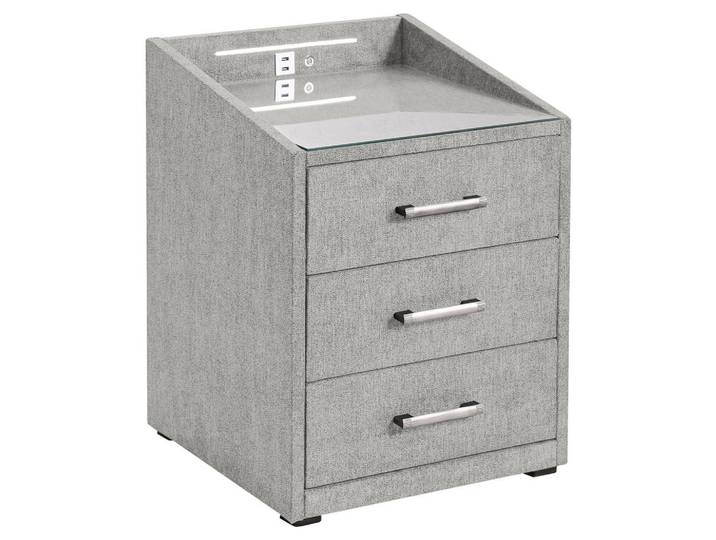 Mid.you Nachtschrank, Schlamm, Kunststoff, 3 Schublade(n) Schubladen, 47x61x46 cm, Schlafzimmer, Nachttische