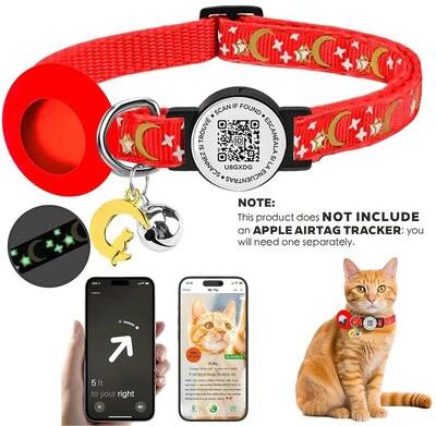 Uplift Essentials Triple Safety AirTag Integration Collar red
