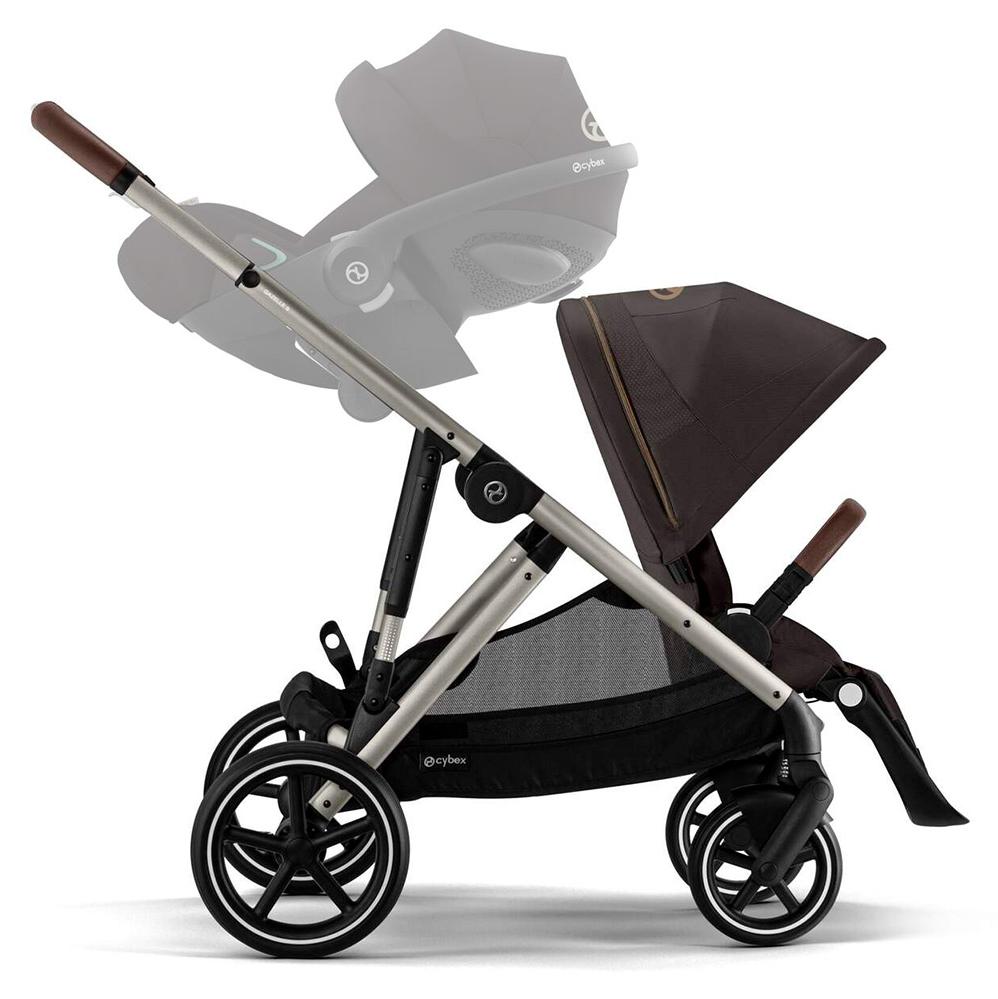 CYBEX Gazelle S, Betthimmel, Traditioneller Kinderwagen, Unisex, Faltbar, Braun, Schokolade