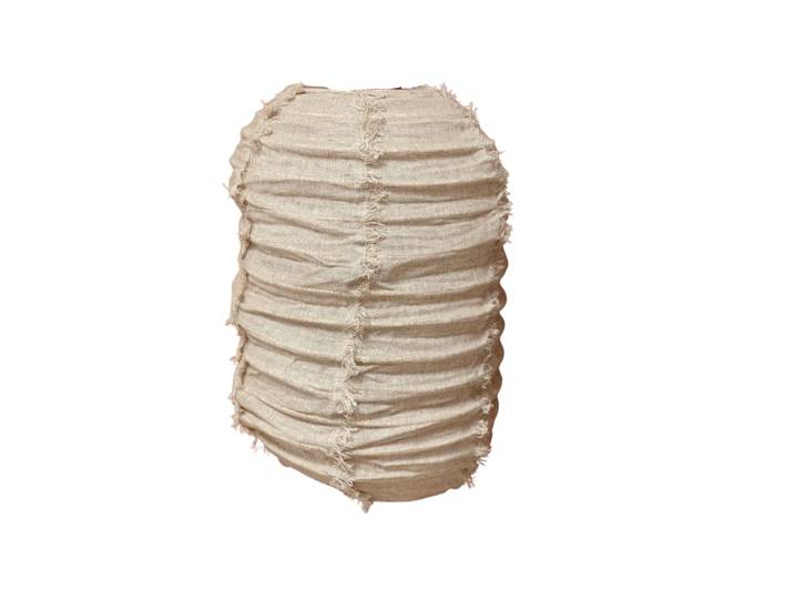Suspension luminaire lanterne en lin beige 30X50cm