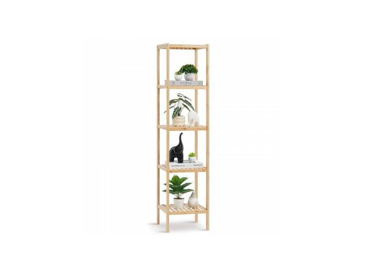 Étagère Salle de Bain 5 Niveaux Bambou pour Plantes Présentoir Rangement Angle Cuisine Naturel