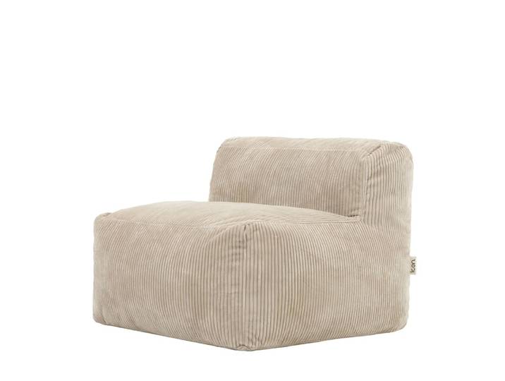 Pouf fauteuil modulable en velours côtelé beige