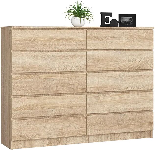 garneroarredamenti Cassettiera 160x120h cm moderna 10 cassetti rovere Living