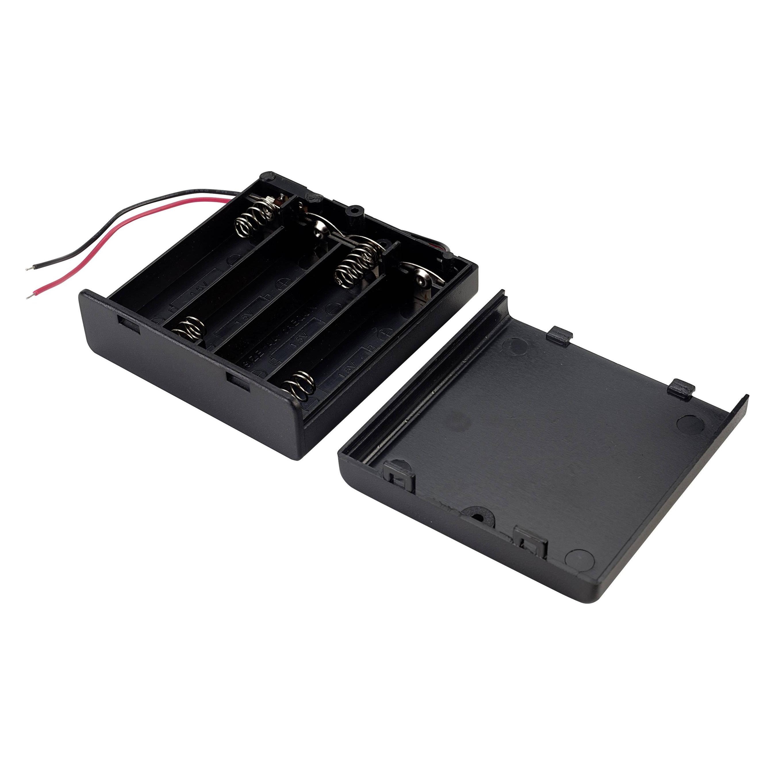 Tru Components Batteriehalter 4x Kabel (SBH341-1AS)