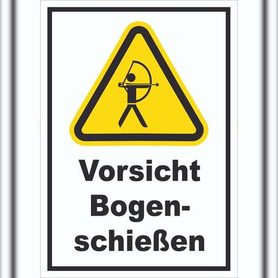 HB-Druck Vorsicht Bogenschießen Schild A3 (297x420mm)