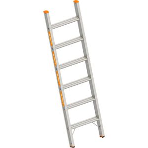 Layher Anlegeleiter Topic 1042, extrabreit, Länge 1,65m, Schwerlastleiter aus Aluminium, mit 6 Stufen
