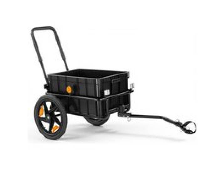 VEVOR Fahrradanhänger Lastenanhänger 2-in-1 Handwagen mit Kupplung 45 kg, Kohlenstoffstahl & 600D Oxford, Mit Regenschutz Deichsel & 6 Reflektoren, Für 22-28 Zoll Räder, Fahrradwagen für Transport