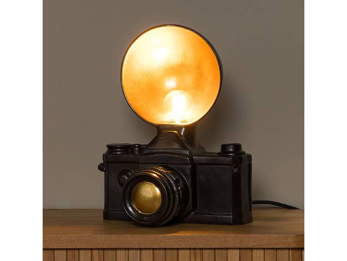 Tischleuchte Camera 16 x 30 x 23cm Schwarz Polypropylen E14