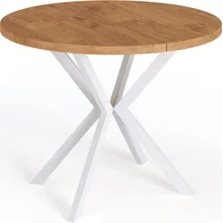 ESSTISCH Della runder ausziehbarer, Lancelot Eiche 120-200/120/76 cm